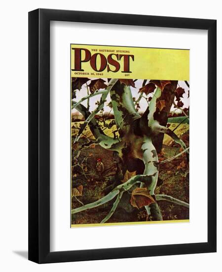 "Sycamore Tree and Hunter," Saturday Evening Post Cover, October 16, 1943-Andrew Wyeth-Framed Giclee Print