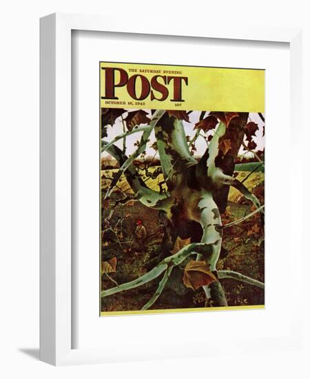 "Sycamore Tree and Hunter," Saturday Evening Post Cover, October 16, 1943-Andrew Wyeth-Framed Giclee Print