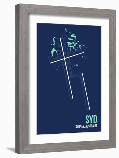 SYD Airport Layout-08 Left-Framed Giclee Print