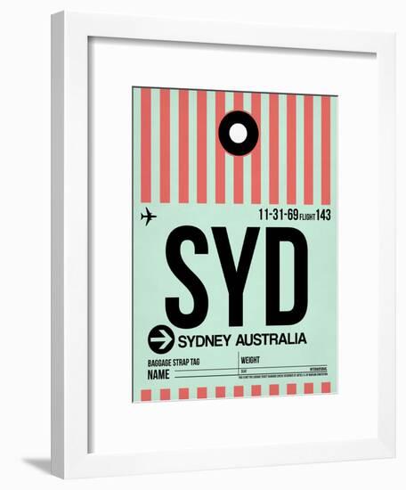 SYD Sydney Luggage Tag 1-NaxArt-Framed Art Print