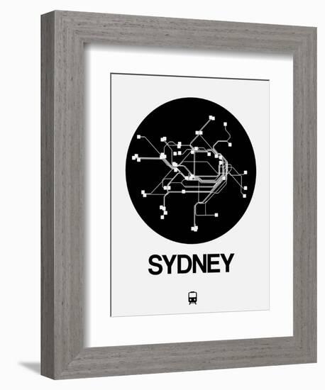 Sydney Black Subway Map-NaxArt-Framed Premium Giclee Print