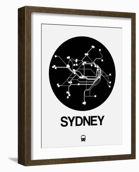 Sydney Black Subway Map-NaxArt-Framed Art Print