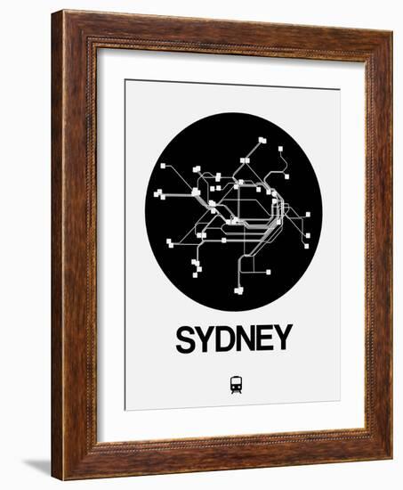 Sydney Black Subway Map-NaxArt-Framed Art Print