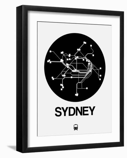 Sydney Black Subway Map-NaxArt-Framed Art Print