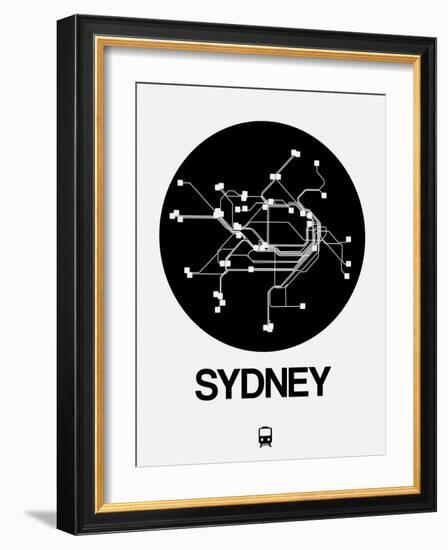 Sydney Black Subway Map-NaxArt-Framed Art Print