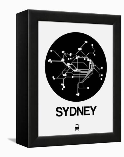 Sydney Black Subway Map-NaxArt-Framed Stretched Canvas