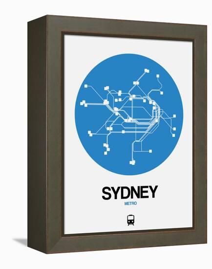 Sydney Blue Subway Map-NaxArt-Framed Stretched Canvas