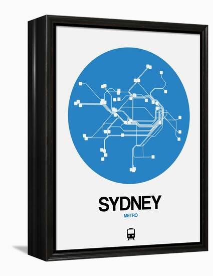 Sydney Blue Subway Map-NaxArt-Framed Stretched Canvas