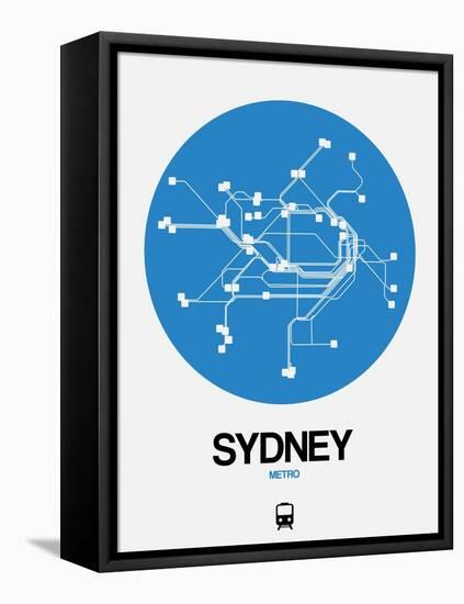 Sydney Blue Subway Map-NaxArt-Framed Stretched Canvas