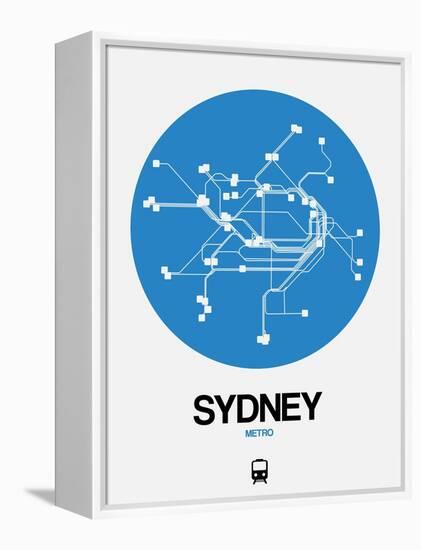 Sydney Blue Subway Map-NaxArt-Framed Stretched Canvas