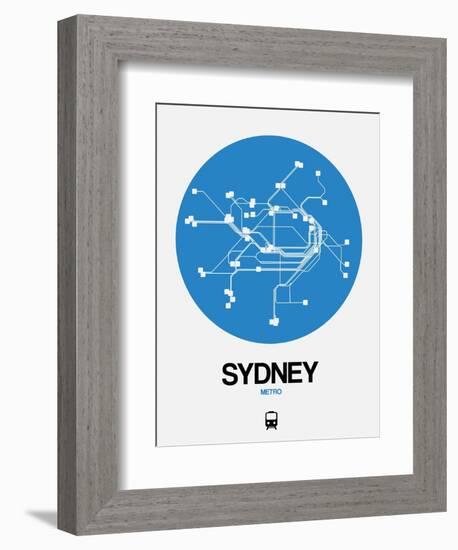 Sydney Blue Subway Map-NaxArt-Framed Art Print