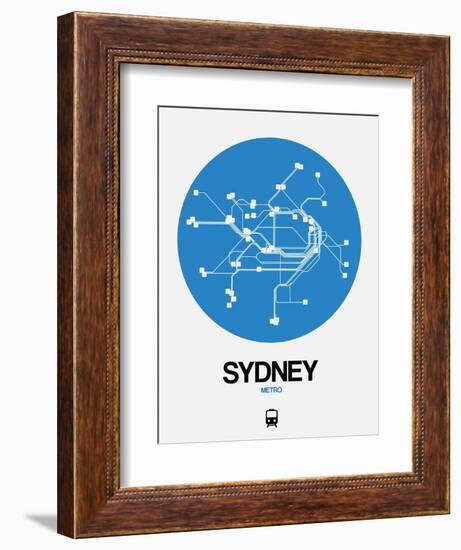 Sydney Blue Subway Map-NaxArt-Framed Art Print