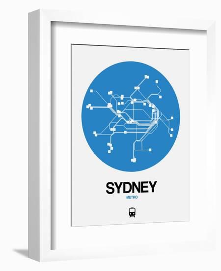 Sydney Blue Subway Map-NaxArt-Framed Art Print