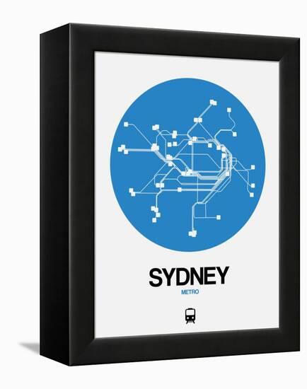 Sydney Blue Subway Map-NaxArt-Framed Stretched Canvas