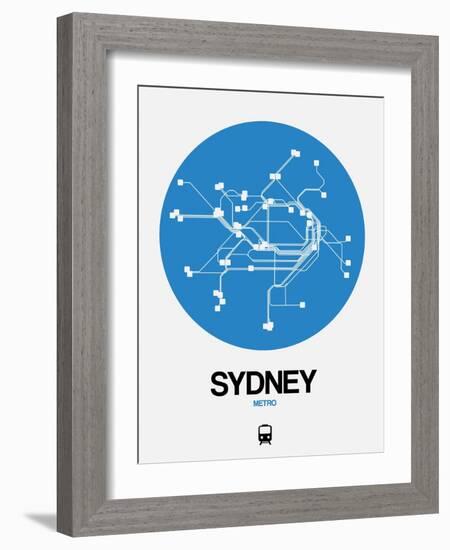 Sydney Blue Subway Map-NaxArt-Framed Art Print