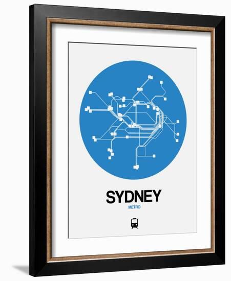 Sydney Blue Subway Map-NaxArt-Framed Art Print