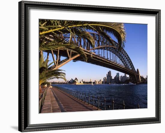 Sydney Harbor Bridge and Sydney Opera House, Australia-David Wall-Framed Photographic Print