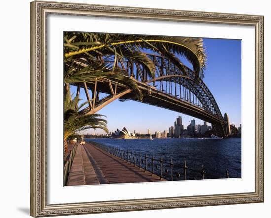 Sydney Harbor Bridge and Sydney Opera House, Australia-David Wall-Framed Photographic Print