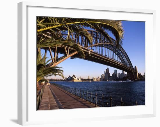 Sydney Harbor Bridge and Sydney Opera House, Australia-David Wall-Framed Photographic Print