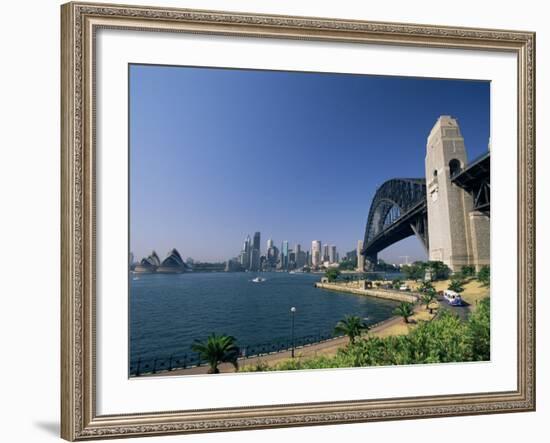 Sydney Harbour Bridge and Skyline, Sydney, New South Wales, Australia-Neale Clarke-Framed Photographic Print