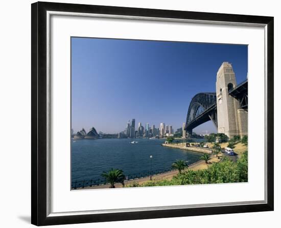 Sydney Harbour Bridge and Skyline, Sydney, New South Wales, Australia-Neale Clarke-Framed Photographic Print