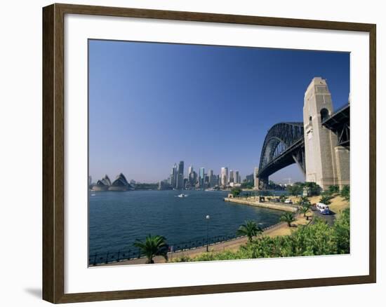 Sydney Harbour Bridge and Skyline, Sydney, New South Wales, Australia-Neale Clarke-Framed Photographic Print