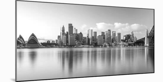 Sydney Harbour Bridge and Skylines at Dusk, Sydney, New South Wales, Australia-null-Mounted Photographic Print