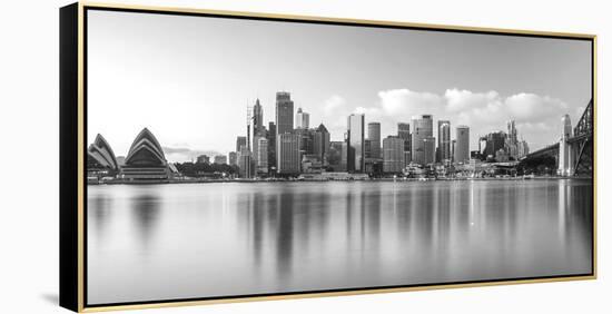 Sydney Harbour Bridge and Skylines at Dusk, Sydney, New South Wales, Australia-null-Framed Premier Image Canvas