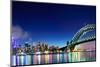 Sydney Harbour NYE Fireworks Panorama-mroz-Mounted Photographic Print