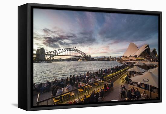 Sydney Harbour with the Harbour Bridge and Opera House after sunset, Sydney, New South Wales, Austr-Michael Runkel-Framed Premier Image Canvas