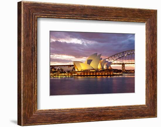 Sydney Opera &Bridge Australia-null-Framed Premium Giclee Print