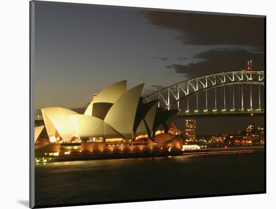 Sydney Opera House and Harbor Bridge at Night, Sydney, Australia-David Wall-Mounted Photographic Print