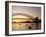 Sydney Opera House and Sydney Harbour Bridge at Sunset, Sydney, New South Wales, Australia-Steve Vidler-Framed Photographic Print