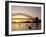 Sydney Opera House and Sydney Harbour Bridge at Sunset, Sydney, New South Wales, Australia-Steve Vidler-Framed Photographic Print