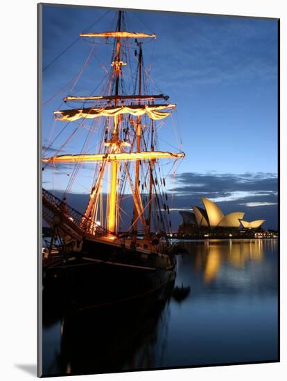 Sydney Opera House and Tall Ship at Dawn, Sydney, Australia-David Wall-Mounted Photographic Print