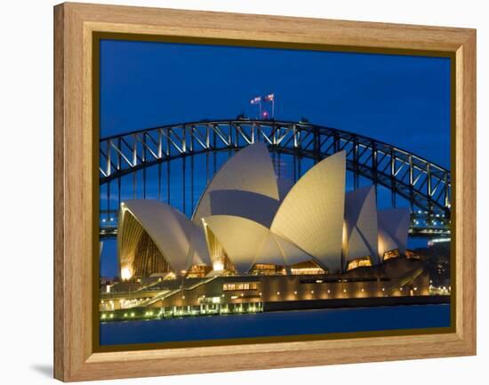 Sydney, Opera House at Dusk, Australia-Peter Adams-Framed Premier Image Canvas