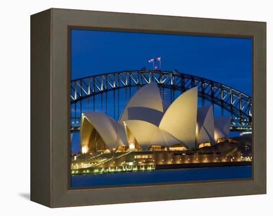 Sydney, Opera House at Dusk, Australia-Peter Adams-Framed Premier Image Canvas