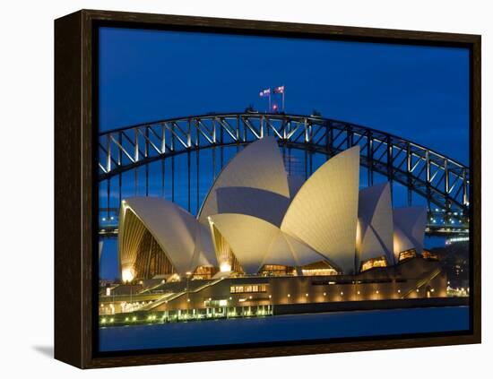 Sydney, Opera House at Dusk, Australia-Peter Adams-Framed Premier Image Canvas