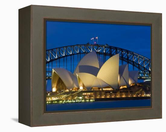 Sydney, Opera House at Dusk, Australia-Peter Adams-Framed Premier Image Canvas