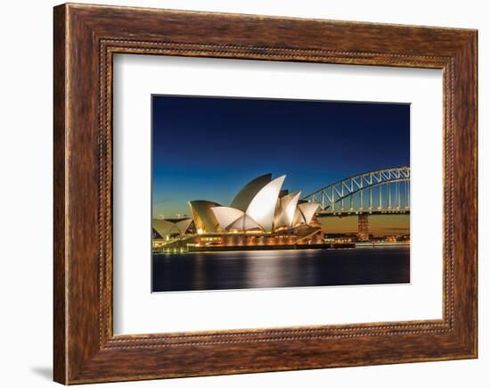Sydney Opera House & Bridge-null-Framed Premium Giclee Print