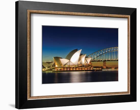 Sydney Opera House & Bridge-null-Framed Premium Giclee Print