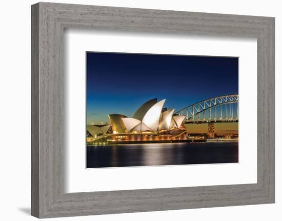 Sydney Opera House & Bridge-null-Framed Premium Giclee Print