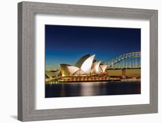 Sydney Opera House & Bridge-null-Framed Art Print