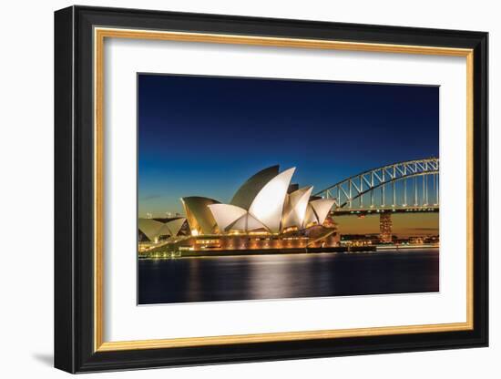 Sydney Opera House & Bridge-null-Framed Art Print