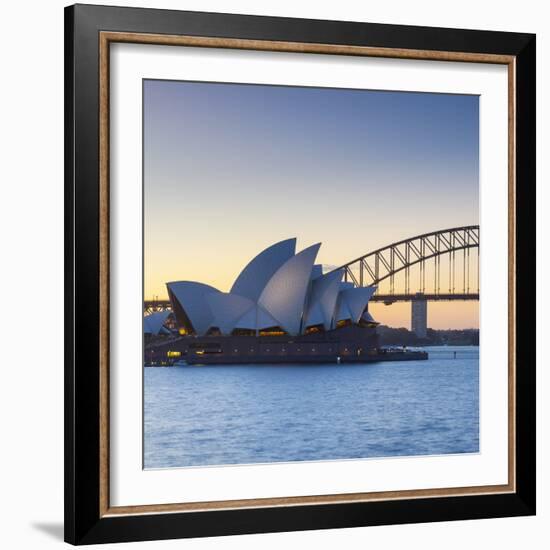 Sydney Opera House & Harbour Bridge, Darling Harbour, Sydney, New South Wales, Australia-Doug Pearson-Framed Photographic Print