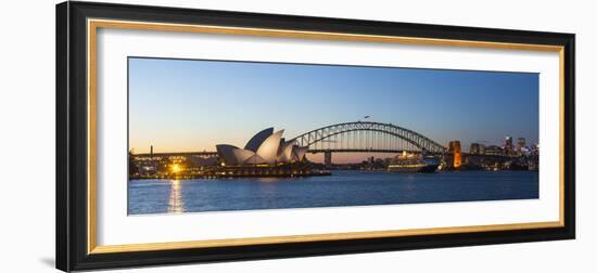 Sydney Opera House & Harbour Bridge, Darling Harbour, Sydney, New South Wales, Australia-Doug Pearson-Framed Photographic Print