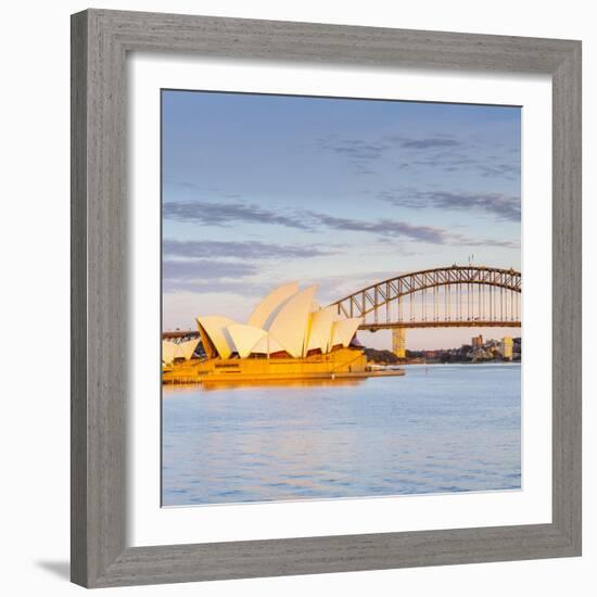 Sydney Opera House & Harbour Bridge, Darling Harbour, Sydney, New South Wales, Australia-Doug Pearson-Framed Photographic Print