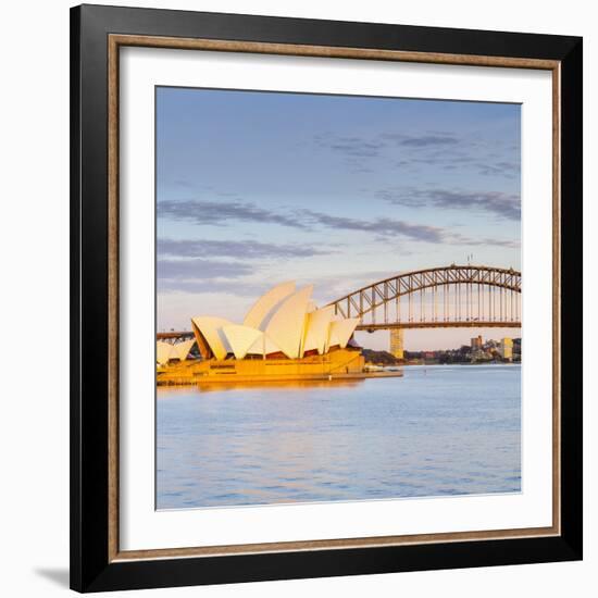 Sydney Opera House & Harbour Bridge, Darling Harbour, Sydney, New South Wales, Australia-Doug Pearson-Framed Photographic Print