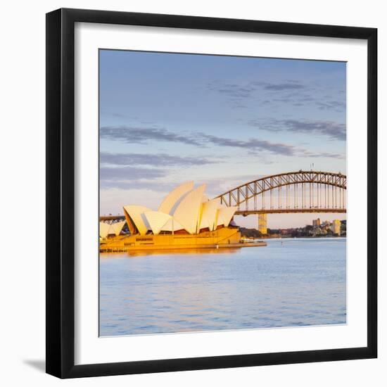 Sydney Opera House & Harbour Bridge, Darling Harbour, Sydney, New South Wales, Australia-Doug Pearson-Framed Photographic Print