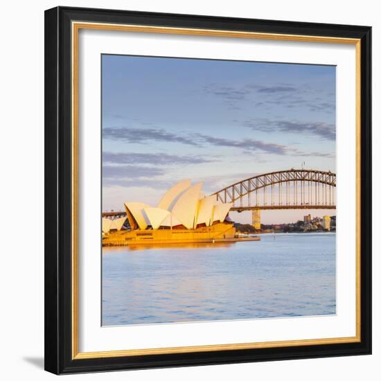 Sydney Opera House & Harbour Bridge, Darling Harbour, Sydney, New South Wales, Australia-Doug Pearson-Framed Photographic Print